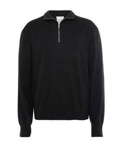 Heren trui met rits zwart