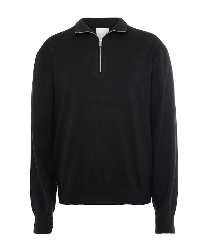 Heren trui met rits zwart