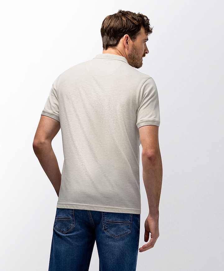 Heren polo beige