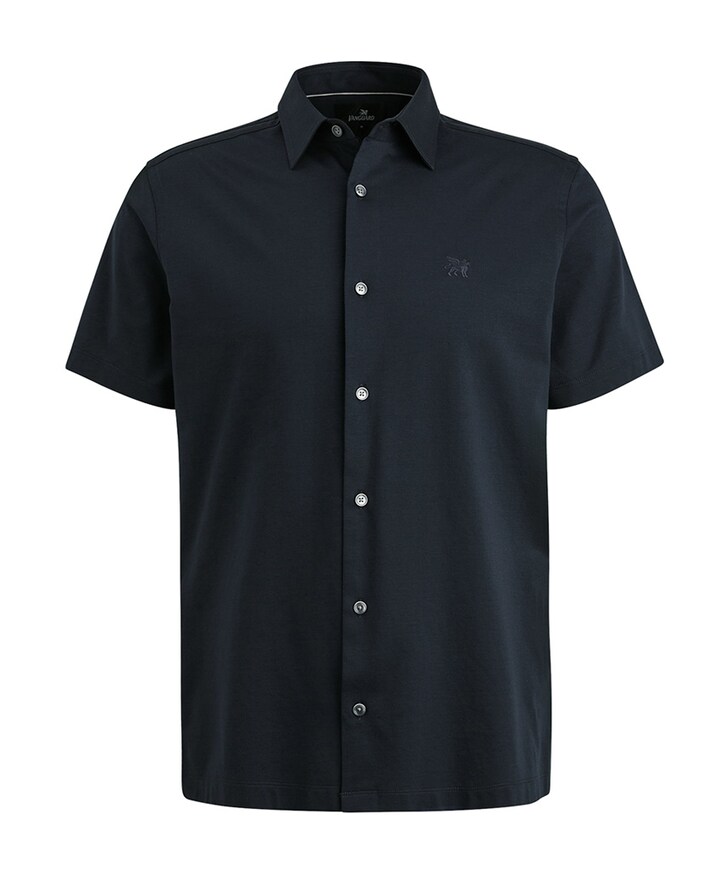 Overhemd korte mouw blauw