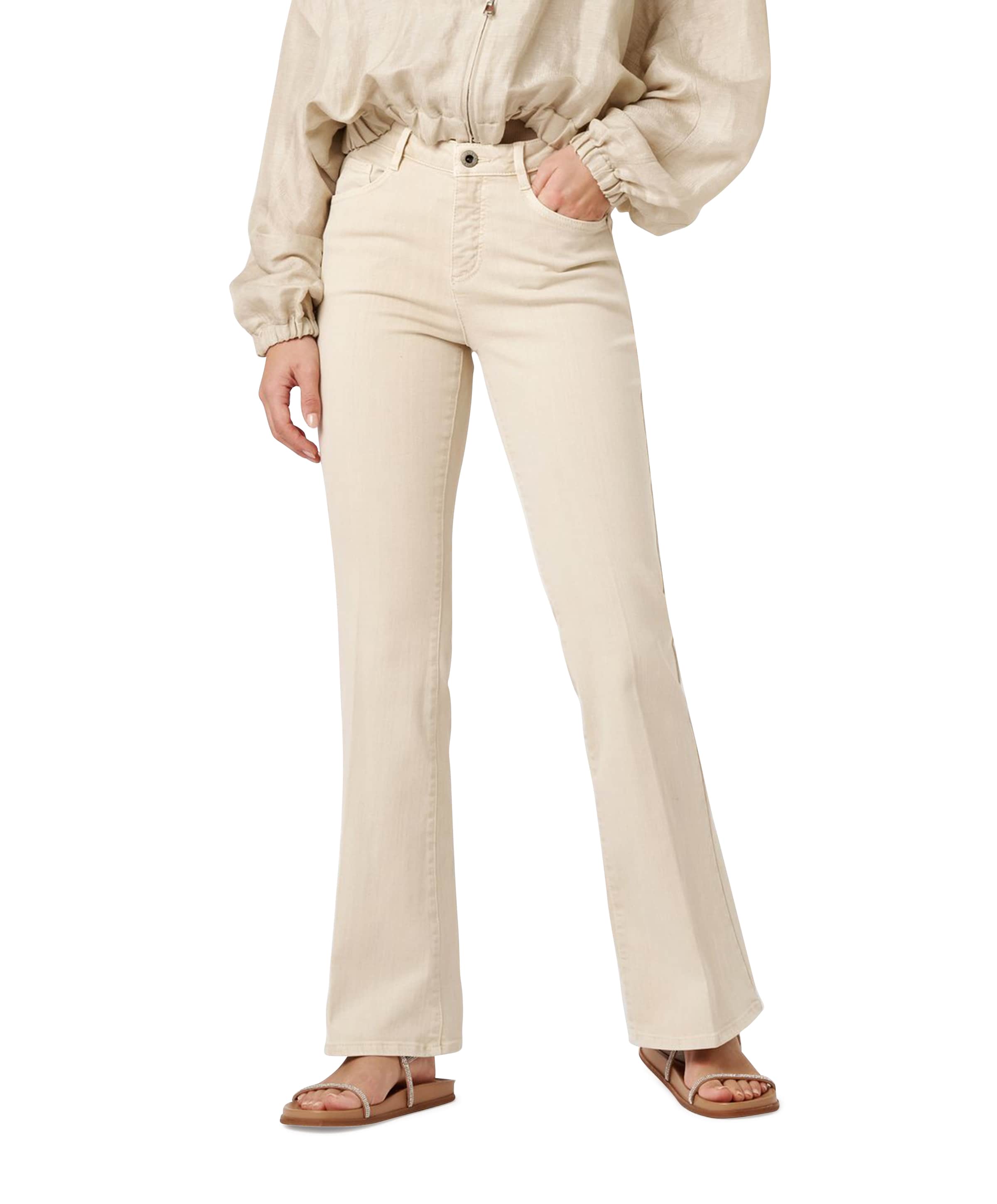 Antonia Bootcut dames jeans beige