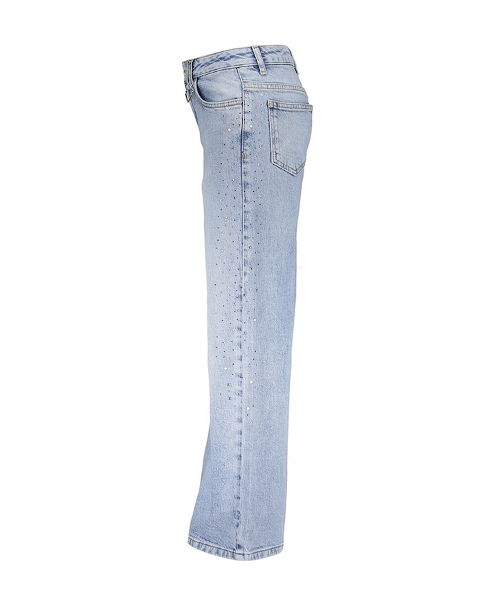 Attitude Wide Leg Glitter meisjes jeans blauw