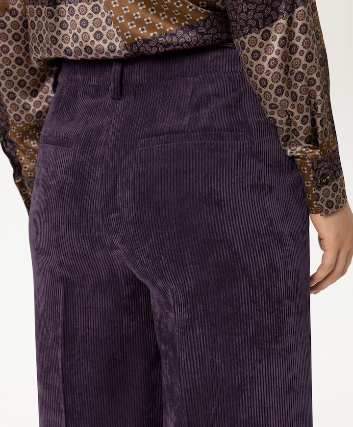 Cord-Wideleg-Pants dames broek paars