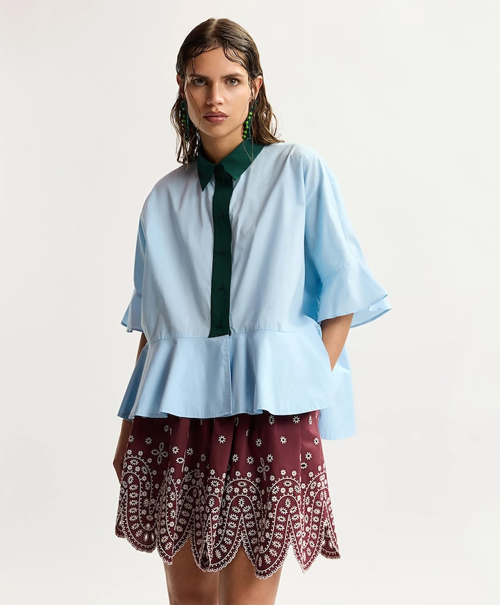 Dames blouse blauw