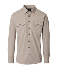 Heren overhemd lange mouw beige