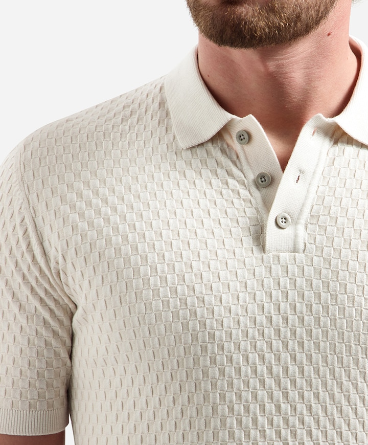 Heren polo beige