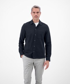 Heren overhemd lange mouw blauw