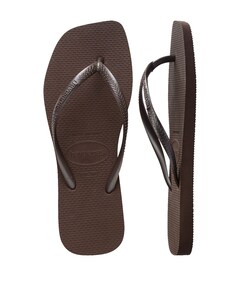 HAV. SLIM SQUARE dames slippers bruin