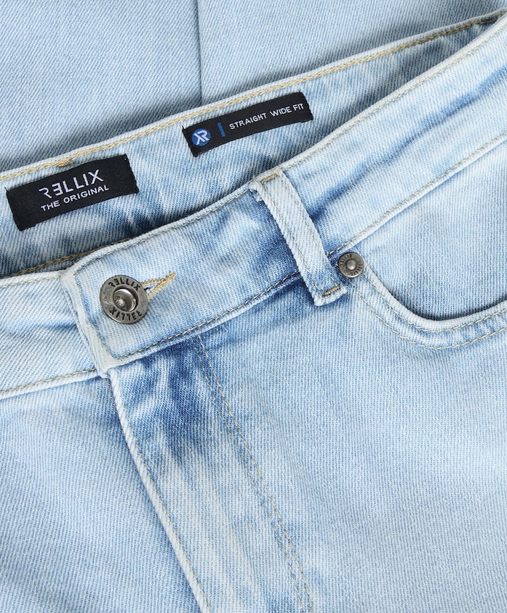 Straight Wide Fit jongens jeans blauw