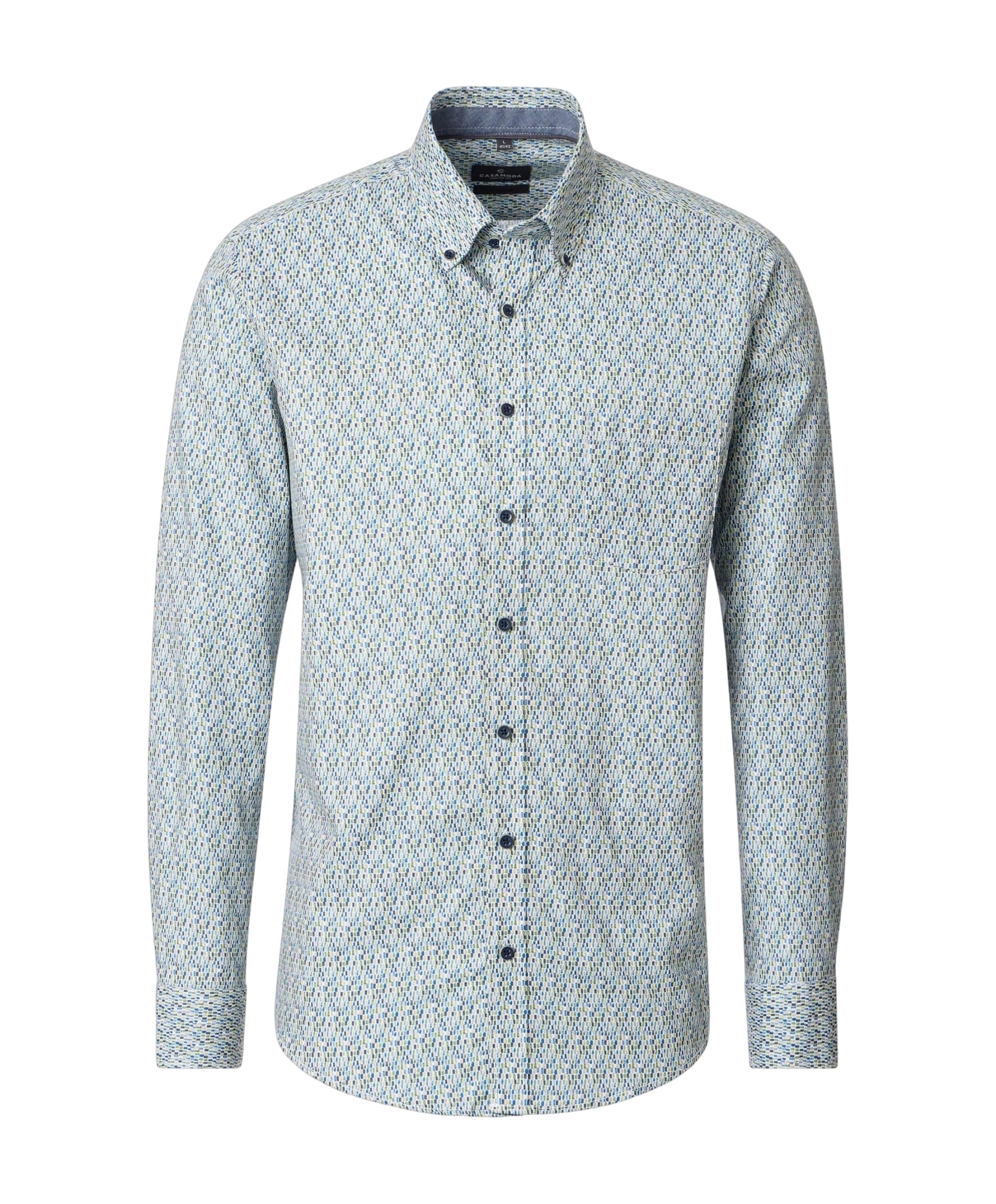 Heren overhemd lange mouw beige