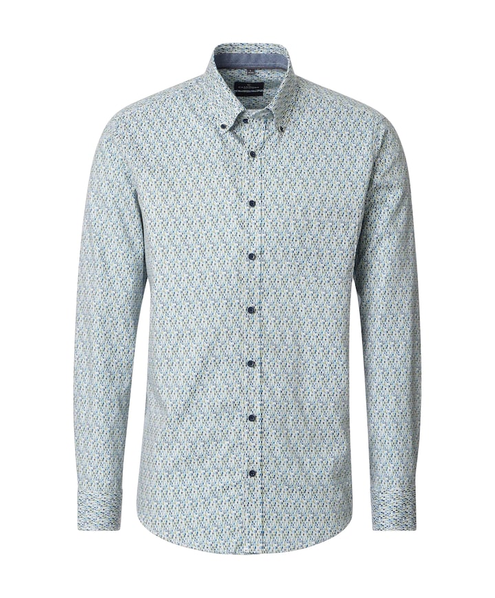 Heren overhemd lange mouw beige