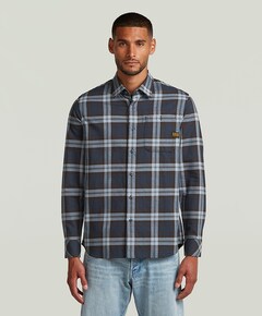 Heren overhemd lange mouw blauw