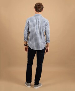 Heren overhemd lange mouw groen