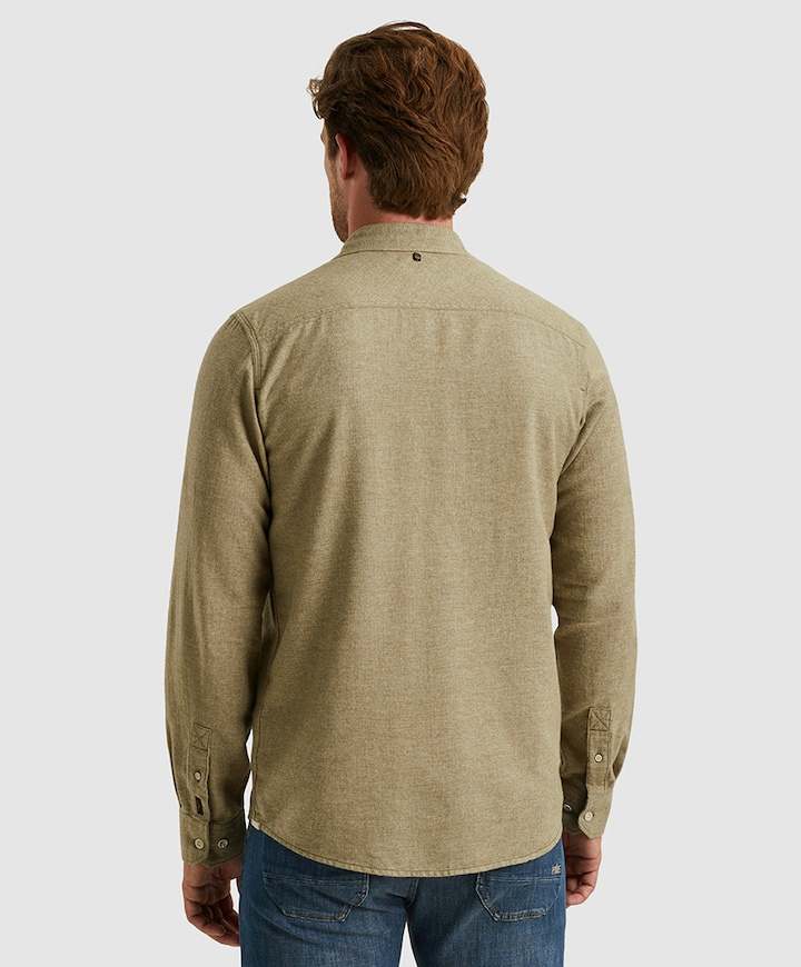 Heren overhemd lange mouw groen