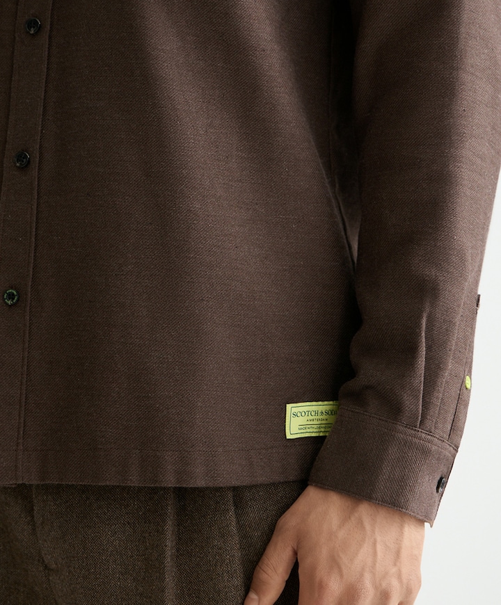 Overhemd lange mouw bruin