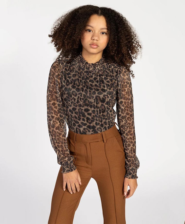 Blouse lange mouw bruin