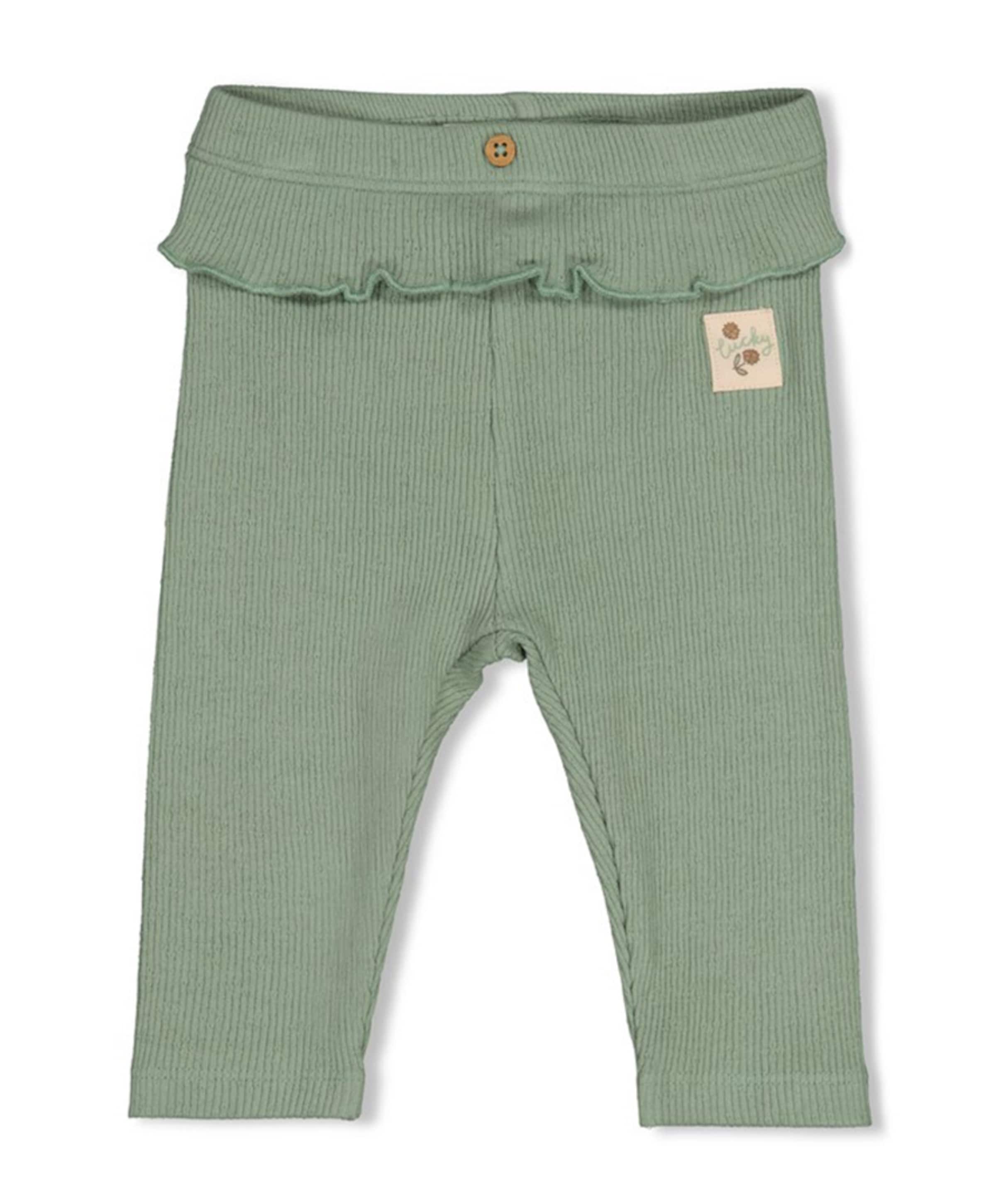 Legging pointelle rib meisjes broek groen