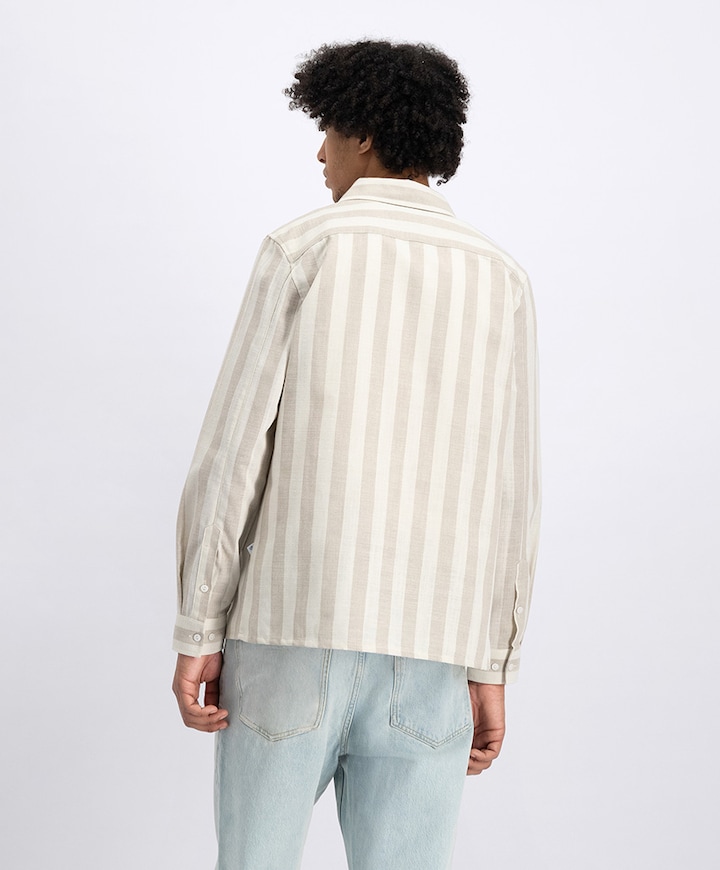 Overhemd lange mouw beige