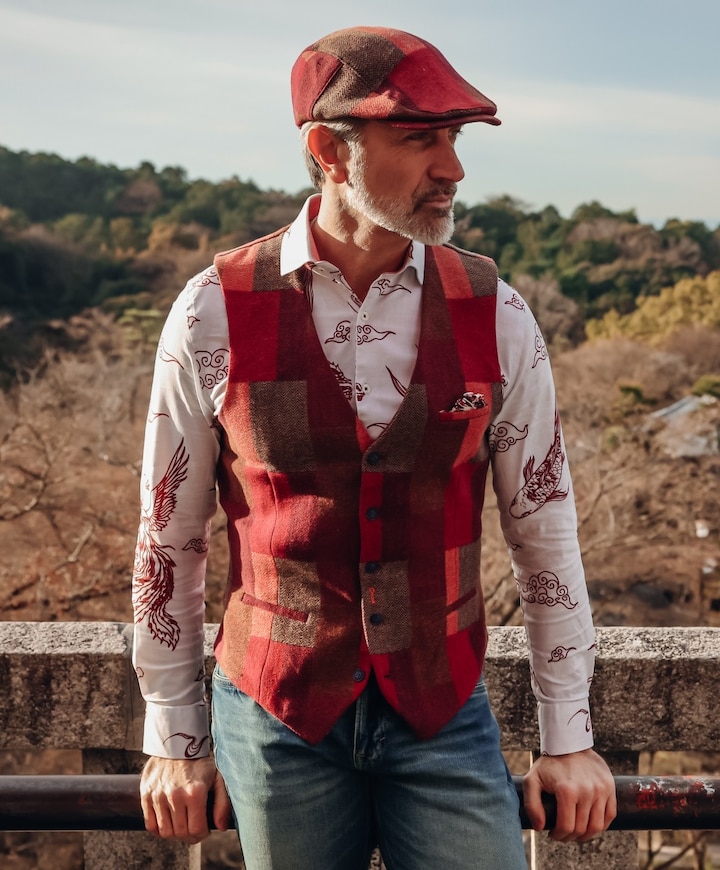 Heren gilet bordeaux