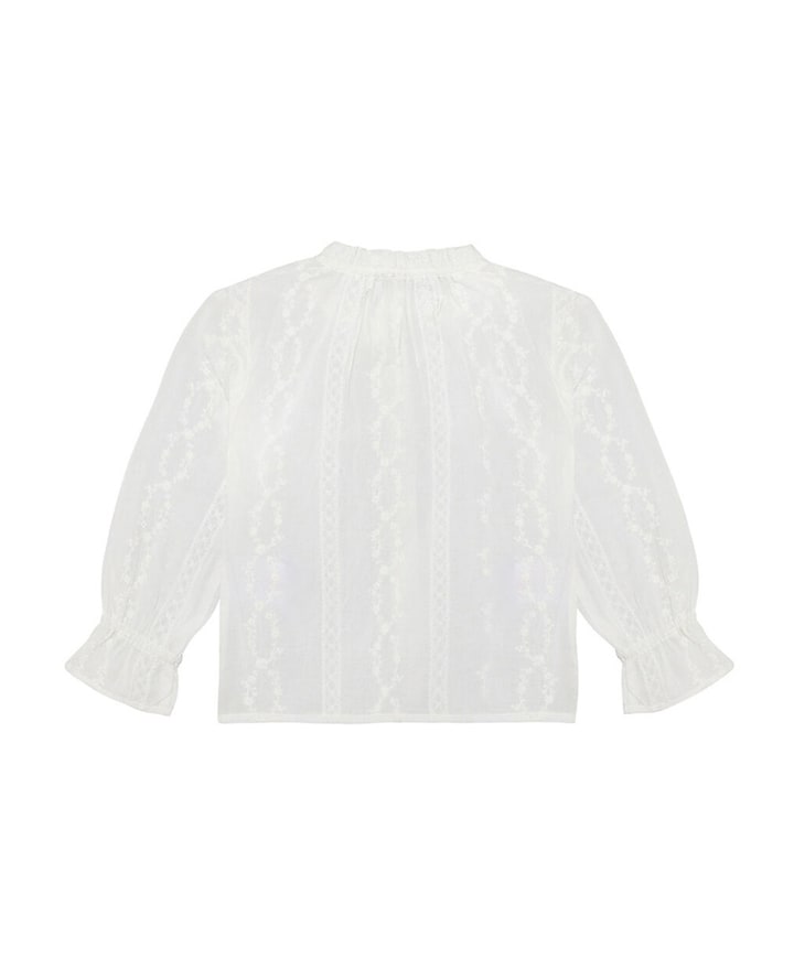 Meisjes blouse lange mouw ecru