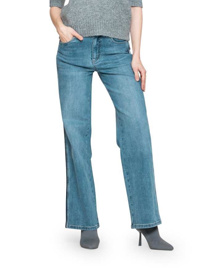 Piping inserts jeans blauw