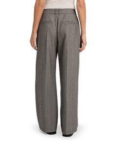 Geweven, wijde broek met ruit dames zwart