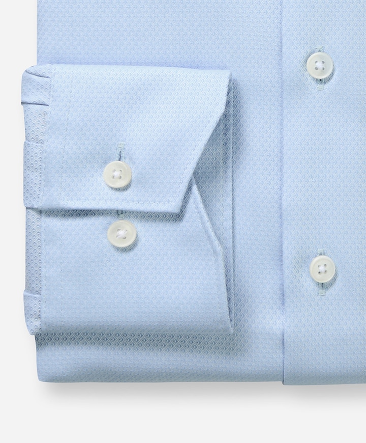 Heren overhemd lange mouw blauw