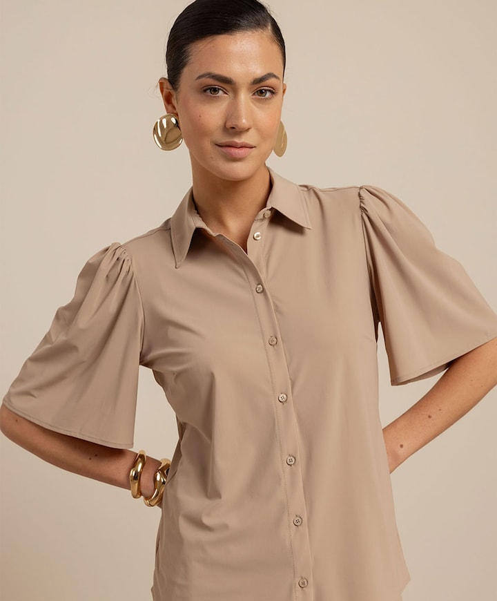 Dames blouse beige