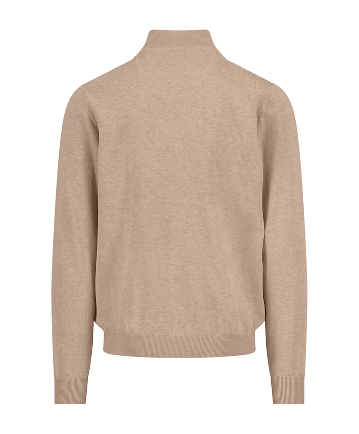 Heren trui met rits beige