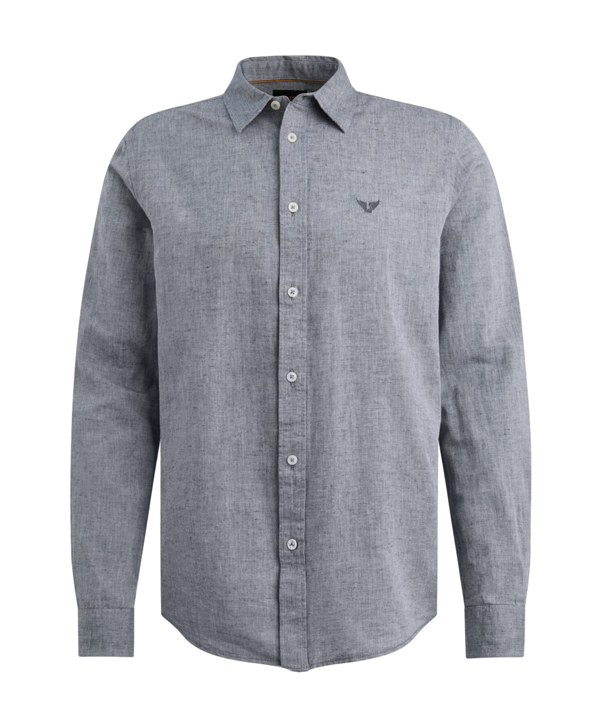 Heren overhemd lange mouw grijs