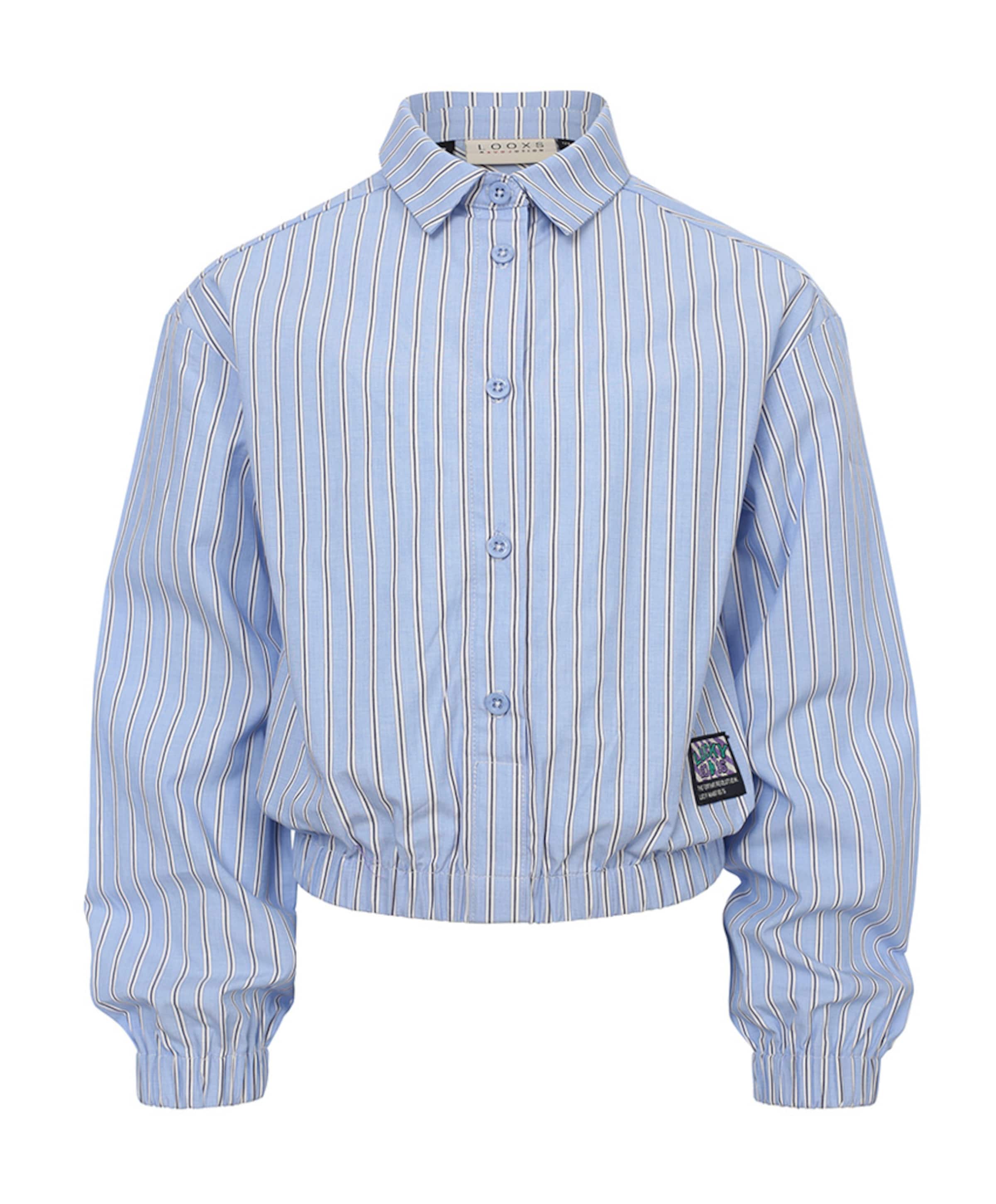 Meisjes blouse lange mouw blauw