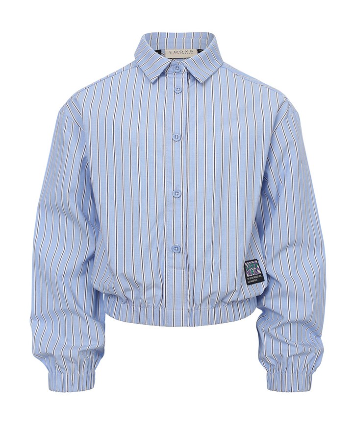 Meisjes blouse lange mouw blauw