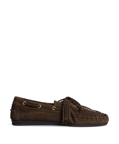 PW44 boat loafer fringe dames loafers bruin