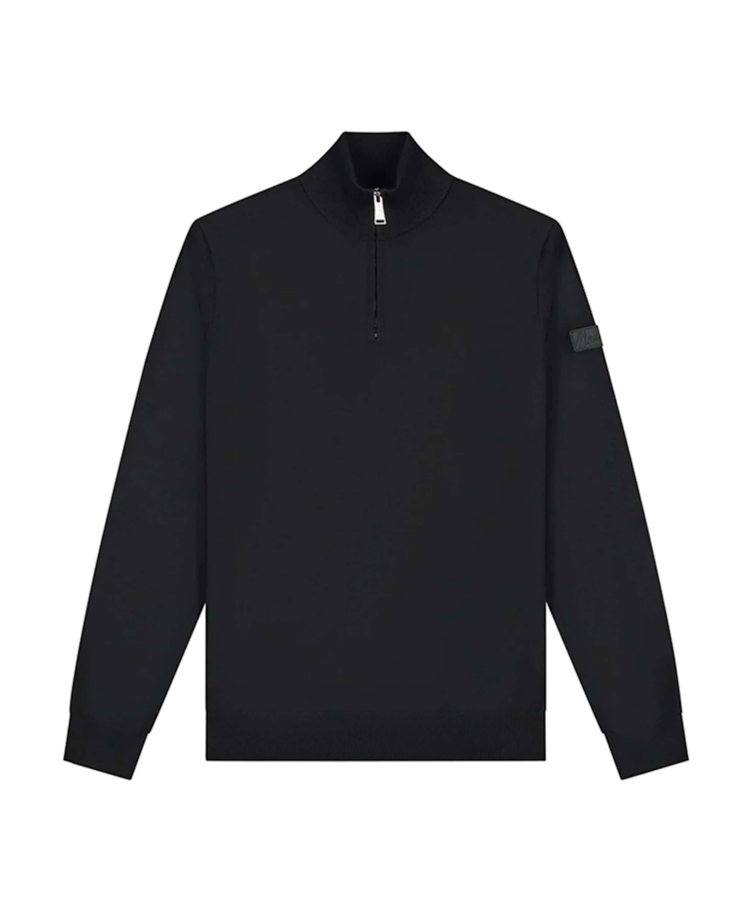 Heren trui met rits zwart