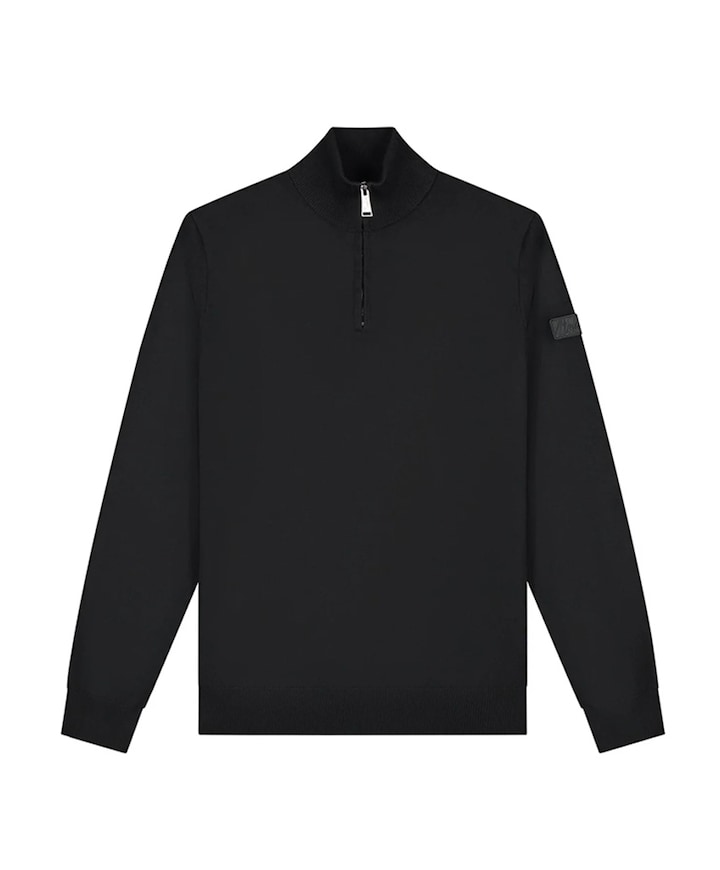 Heren trui met rits zwart