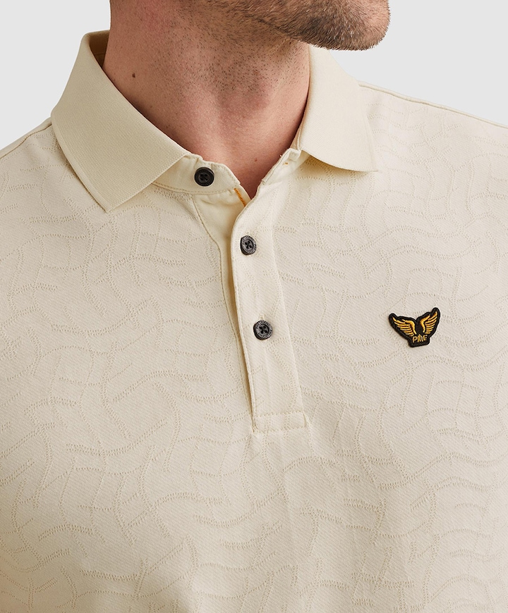 Heren polo ecru