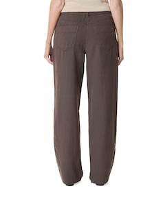 Wide leg Feminine dames broek bruin