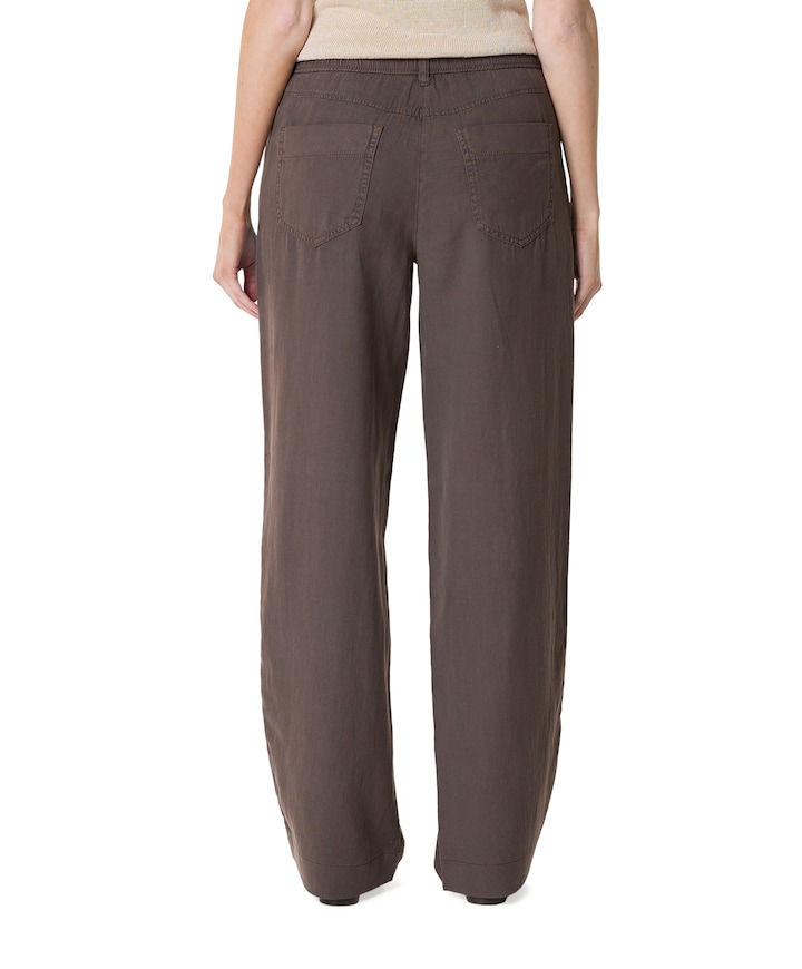 Wide leg Feminine dames broek bruin