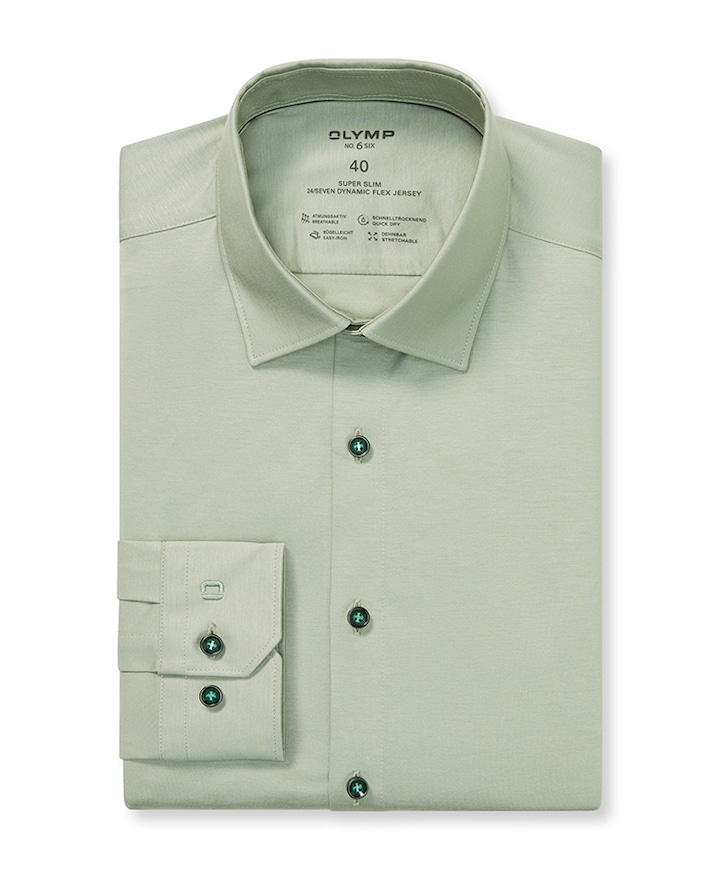 Heren overhemd lange mouw groen