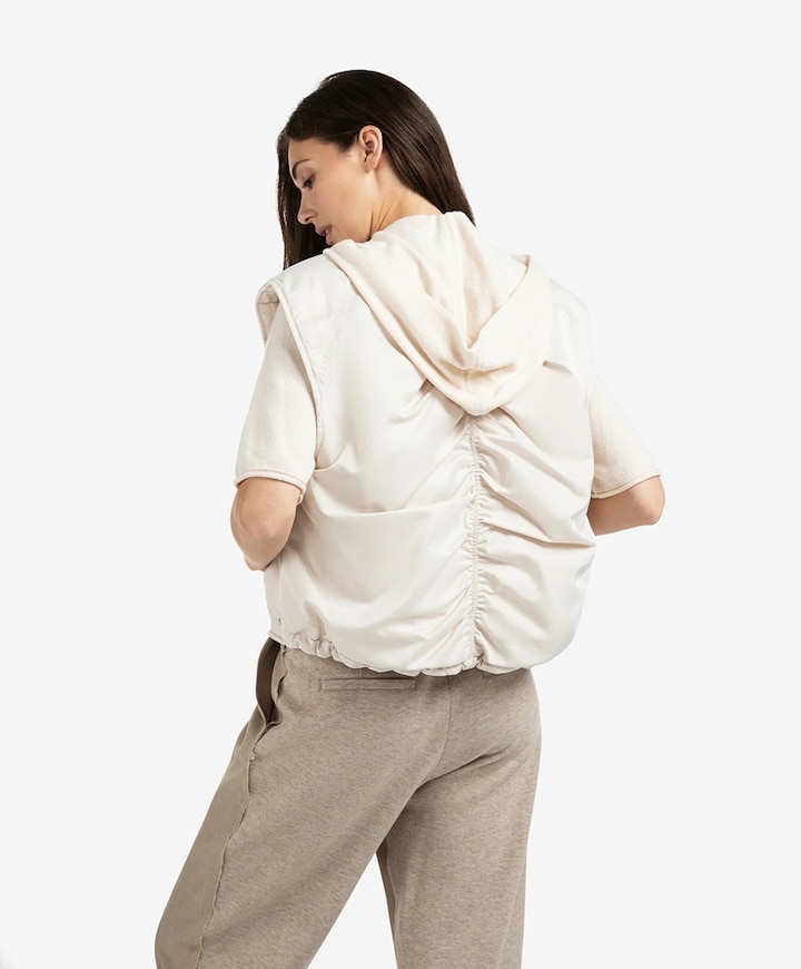 Dames omkeerbare bodywarmer beige