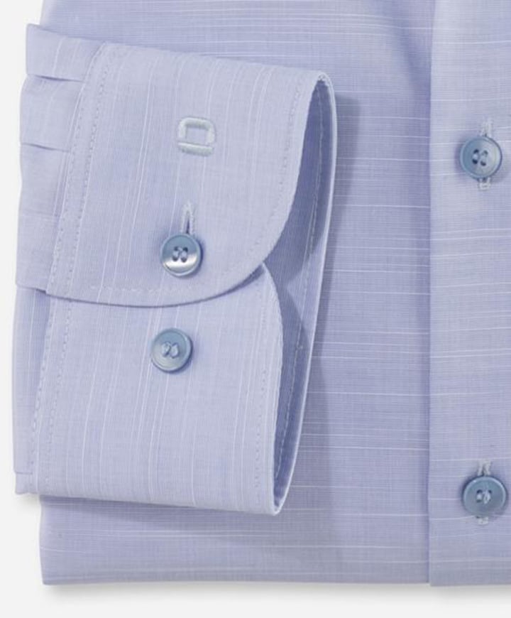 Heren overhemd lange mouw blauw