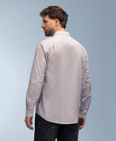 Heren overhemd lange mouw paars