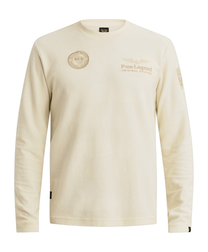 Heren longsleeve ecru