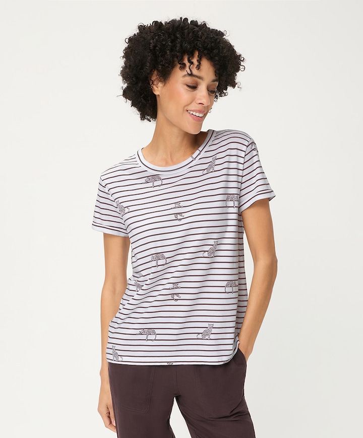 Dames T-shirt bruin