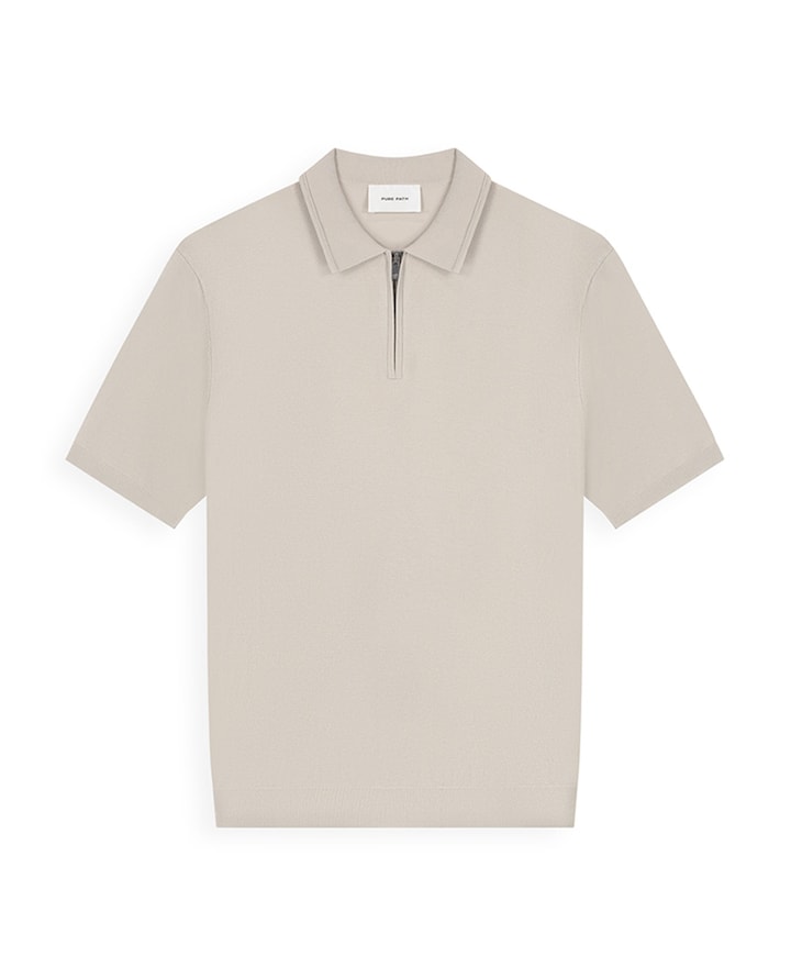 Heren polo beige