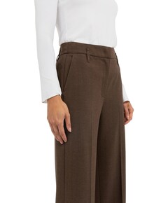 Geweven, gestructureerde dames broek bruin