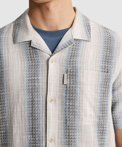 Heren overhemd korte mouw blauw
