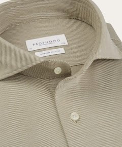 Heren overhemd lange mouw beige