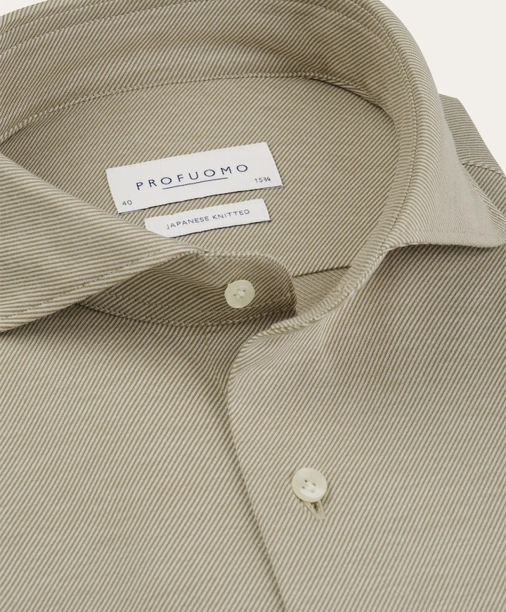 Heren overhemd lange mouw beige