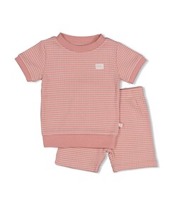 Uniseks shortama wafel roze